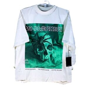 Civil Regime No Tomorrow Crawling Out Tee Mens Large Ivory Bleached Oversized